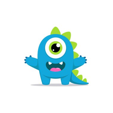 Cute Monster Character Cartoon Mascot Clipart Vector illustration for Shirt Halloween Home Decor Sticker Children Kindergarten Wall with Colorful and Friendly Face