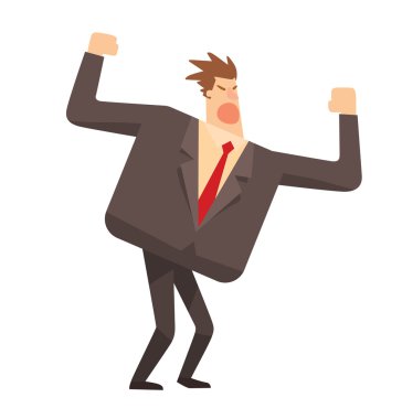 Kare öfkeli işadamı çığlık