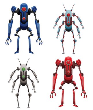 Komik ince robotlar seti