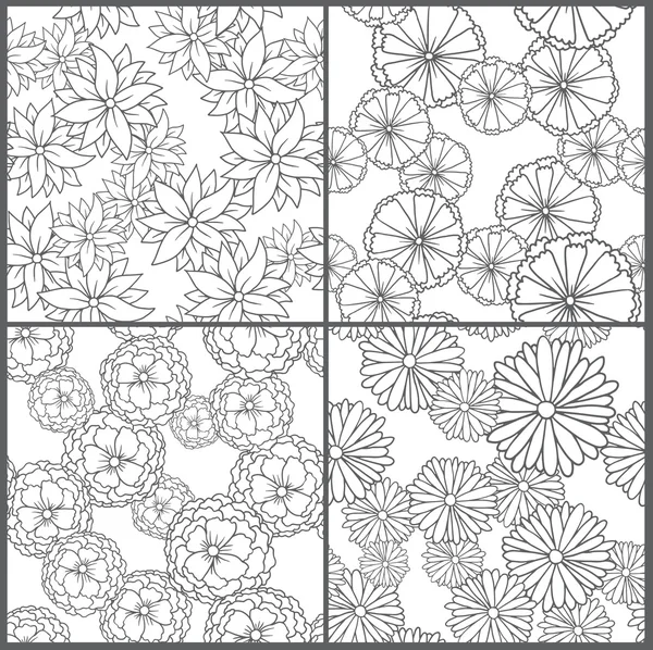 Set weißer Blumen, nahtloses Muster — Stockvektor