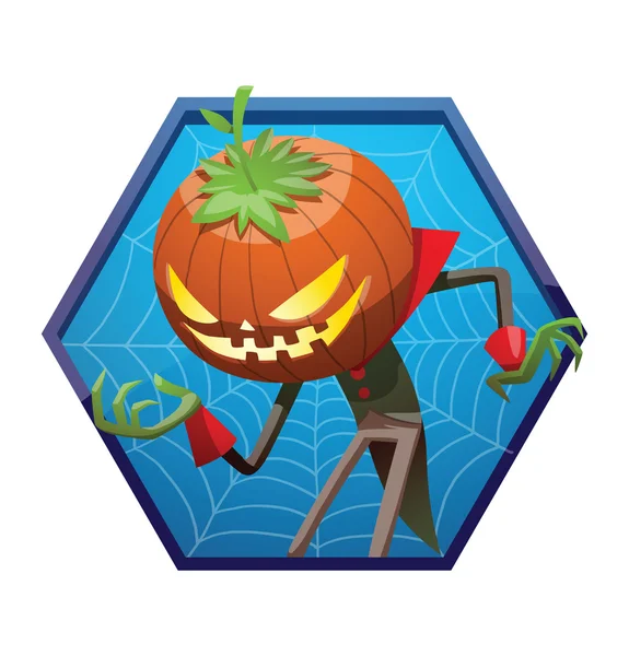 Marco azul, Jack O 'Lantern atraer a alguien — Archivo Imágenes Vectoriales