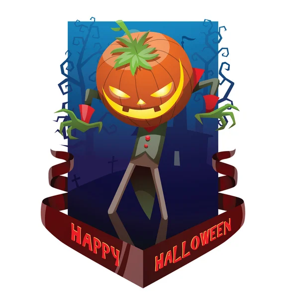 Kártya "Happy Halloween", Jack O ' Lantern ijesztő valaki — Stock Vector