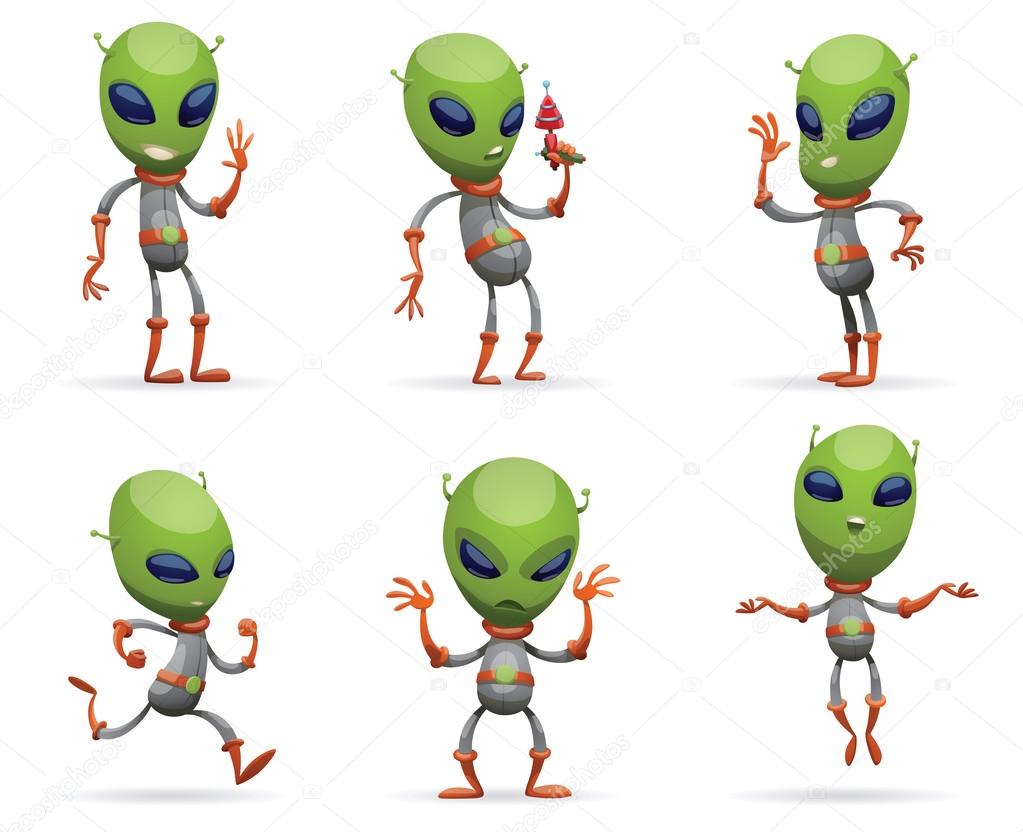 Download HD Little Green Alien Two Thumbs Up - Cute Alien Cartoon  Transparent PNG Image 