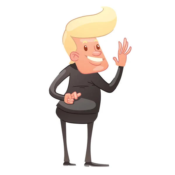 Drôle de politicien tenant les doigts croisés — Image vectorielle