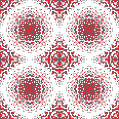 Sorunsuz piksel gri-kırmızı deseni