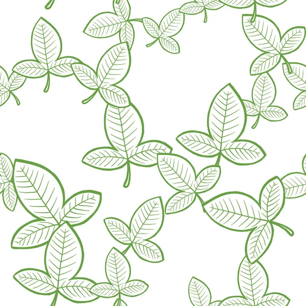 Άνευ ραφής λουλουδάτο μοτίβο με διακοσμητικά φύλλα — Διανυσματικό Αρχείο