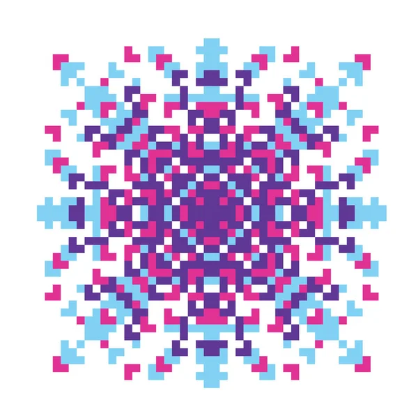 Pixel oriental púrpura-rosa-azul patrón — Vector de stock