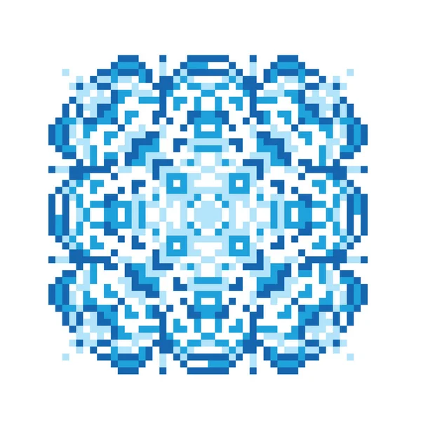 Pixel oriental oscuro y azul claro patrón — Vector de stock