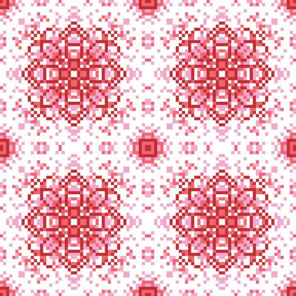 Nahtloses Pixel-rot-rosa Muster — Stockvektor