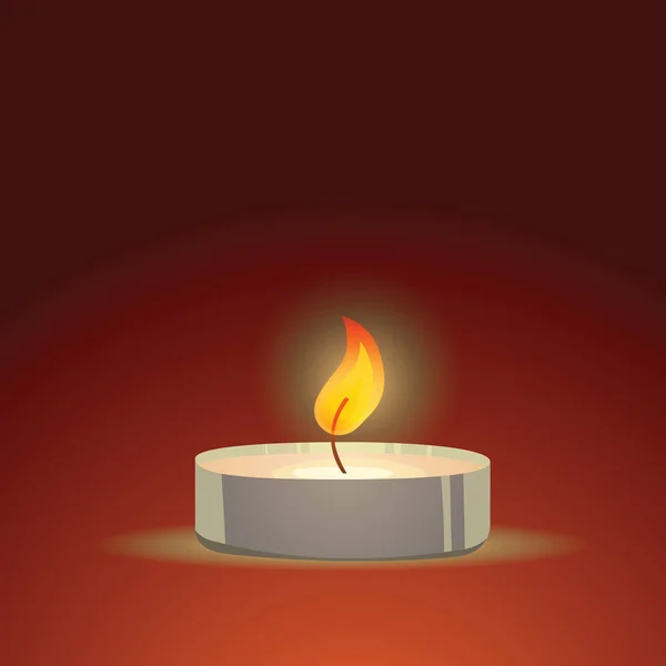 Белая горящая свеча — стоковый вектор