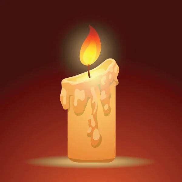 Жовтий спалювання Свічка — стоковий вектор