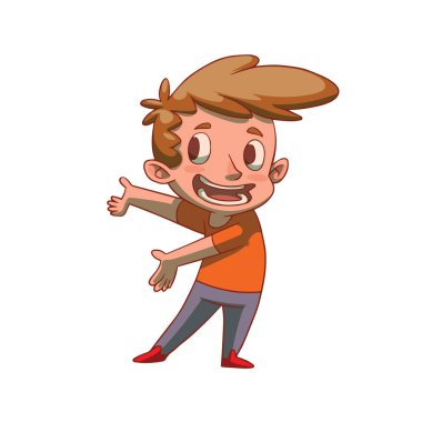 Komik adam bir şey sunmak kıvırcık kumral