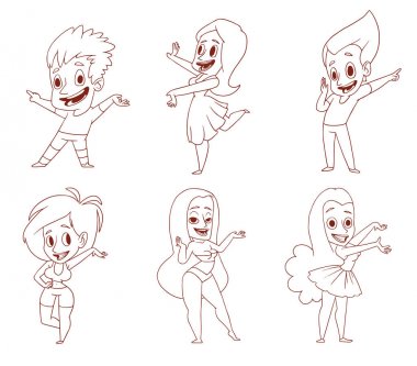 Altı komik adam, bir şey, Hat sanatı sunulması kadınlar kümesi