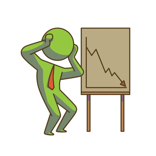 Ícone de negócios, empresário chateado, imagem de cor —  Vetores de Stock