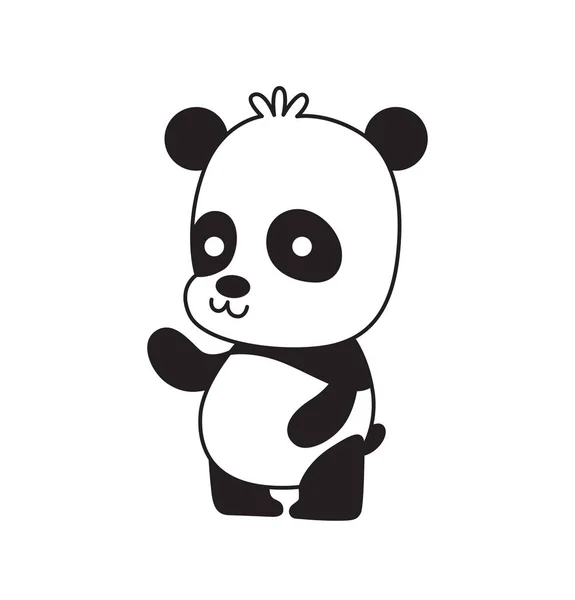 Söt liten panda vinka hans tass — Stock vektor