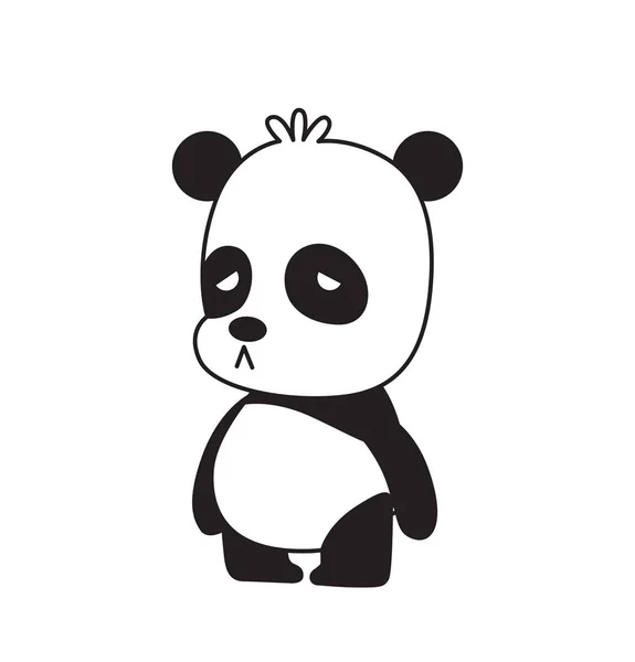 Carino piccolo panda in piedi triste — Vettoriale Stock