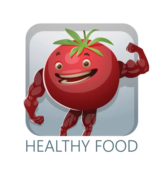 Здорова їжа, квадратна рамка з червоним помідором Стоковий вектор