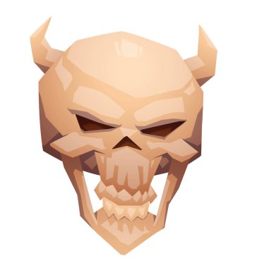 Boynuzları olan insan kafatası