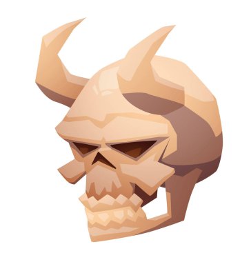 İnsan kafatası boynuzları sola döndü