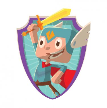 Çerçeve, komik çocuğu mavi süper kahraman kostümü