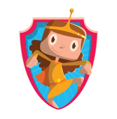 Çerçeve, sarı süper kahraman kostümü, komik küçük kız