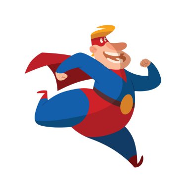 Bir yerde çalışan komik şişman süper kahraman