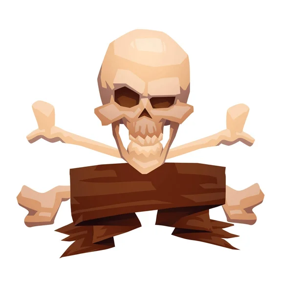 Emblem, human skull — Stock Vector