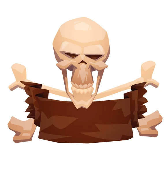 Emblème, crâne allongé humain — Image vectorielle