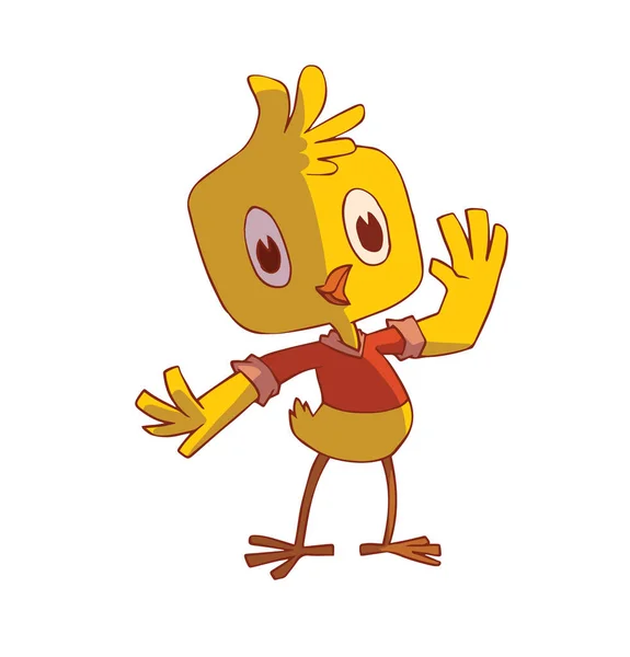 面白い黄色オス鶏 — ストックベクタ