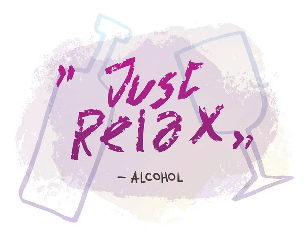 Карточка "Просто расслабься - Алкоголь " — стоковый вектор