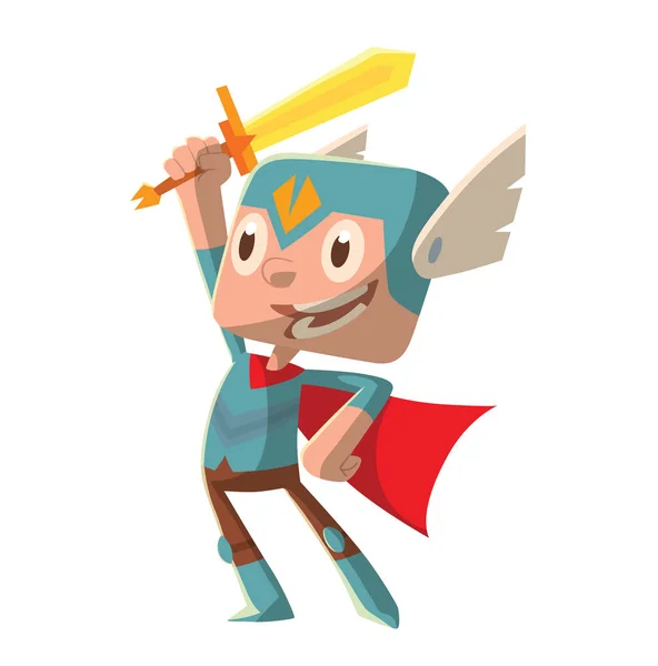 Funny little boy in a blue superhero costume Royalty Free Stock Illustrations