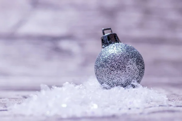 Paillettes Argent Boule Noël — Photo