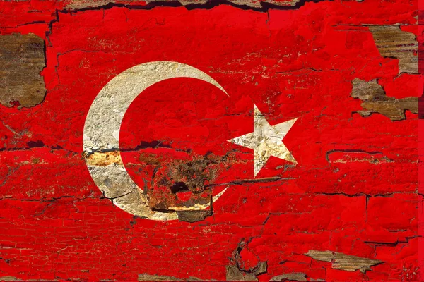 Gammal Vvs Turkiet Flagga Trä — Stockfoto
