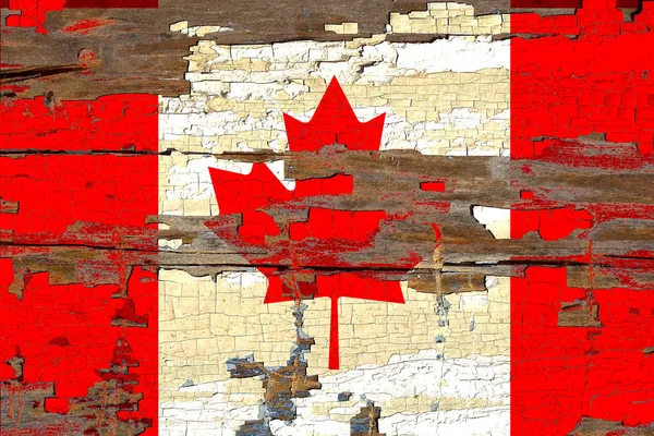 Канадский Флаг Старой Доске — стоковое фото