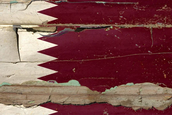 Bandiera Del Qatar Legno Vecchio — Foto Stock