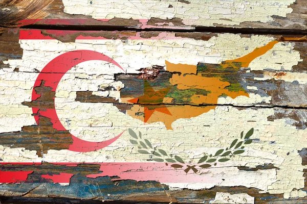Cyprus Flag Old Wood — Stock Photo, Image