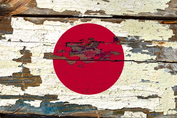 Flag Japan Old Wood — ストック写真