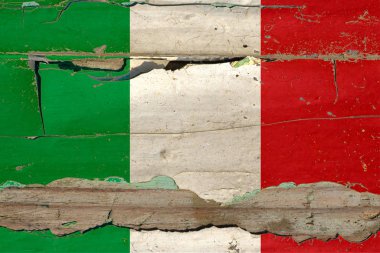 Eski ahşap üzerinde İtalya Bayrağı