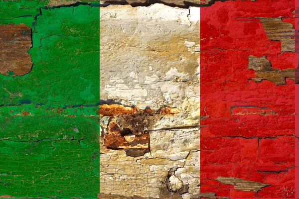 Itálie Vlajka Staré Dřevo — Stock fotografie