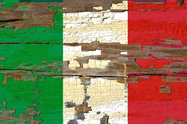 Itálie Vlajka Staré Dřevo — Stock fotografie