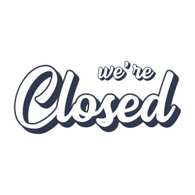 El çizimi. Kapalı alıntıdayız. Poster, etiket, etiket, el ilanı, başlık, kart, reklam, duyuru.