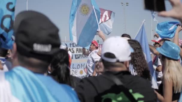 Elche Španělsko Října 2019 Fotbalový Zápas Argentina Ekvádor Argentinští Fanoušci — Stock video