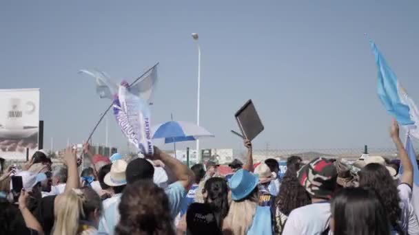 Elche Spanje Oktober 2019 Voetbalvriendelijke Wedstrijd Argentinië Ecuador Argentijnse Fans — Stockvideo