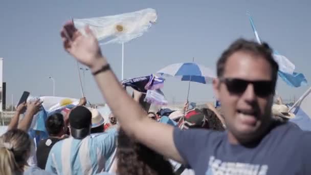 Elche Spanje Oktober 2019 Voetbalvriendelijke Wedstrijd Argentinië Ecuador Argentijnse Fans — Stockvideo