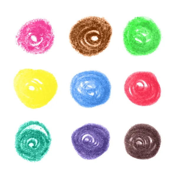 Cercles de craie colorés — Image vectorielle