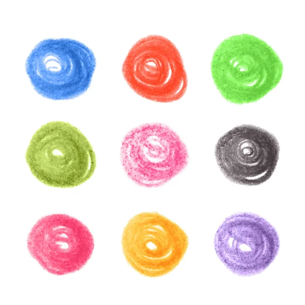 Colorful chalk circles — Stockový vektor