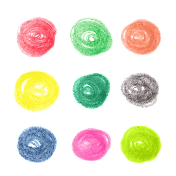 Cercles de craie colorés — Image vectorielle