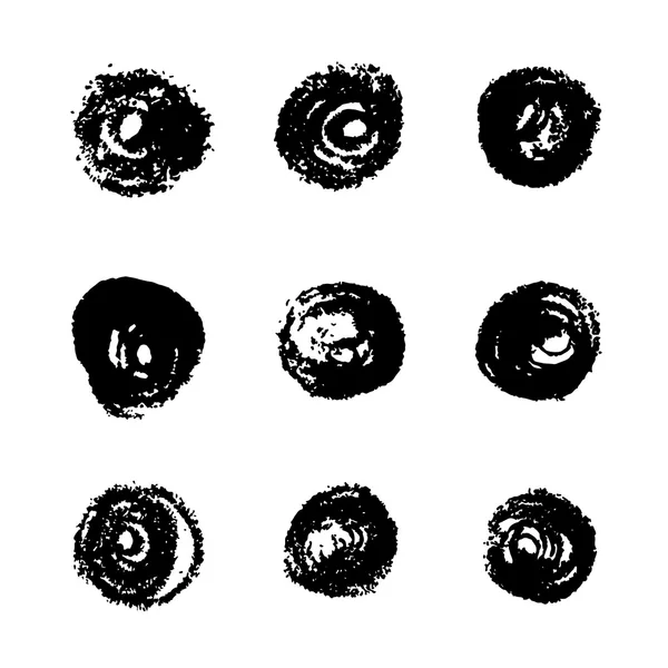Set of grunge circle  strokes — Stock Vector