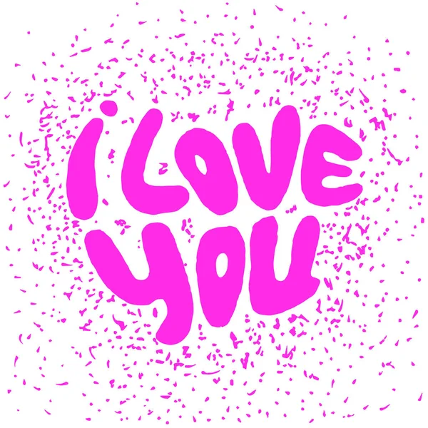 Palabras I Love you shaped in heart symbol — Vector de stock