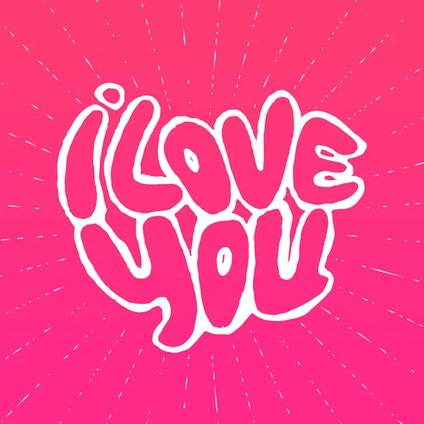 Palabras I Love you shaped in heart symbol — Vector de stock